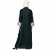 Double layered abaya with embroidered fabric- Green-White